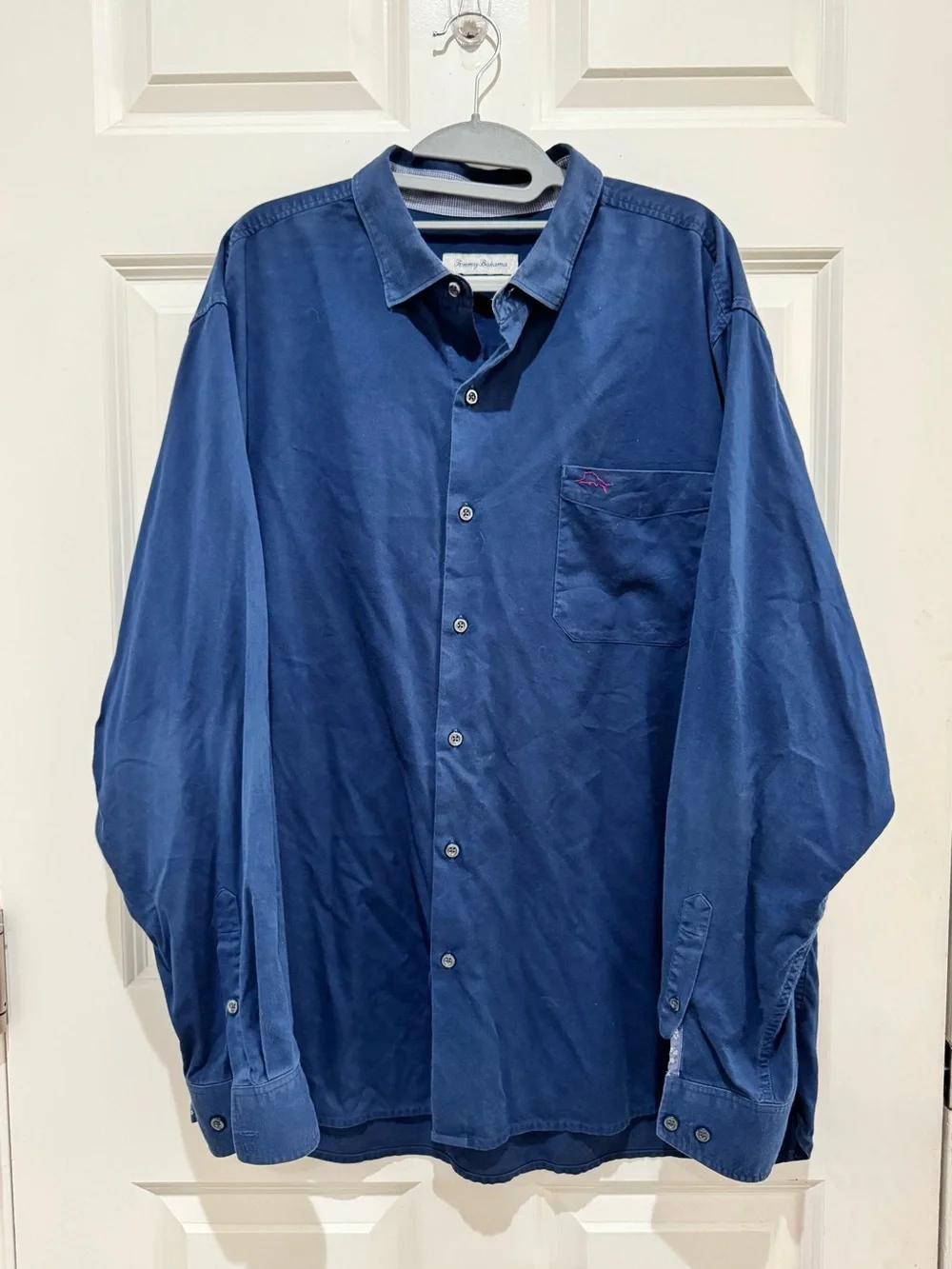Tommy Bahama Men's Blue Long-Sleeve Button-Down Shirt Size XL/TG